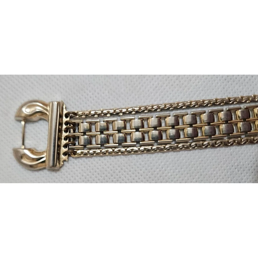 Gold Tone Multi Strand‎ Chain Bracelet Statement Jewelry Fashion Accessory